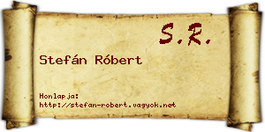 Stefán Róbert névjegykártya